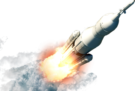 Ракета на белом фоне