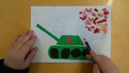 Танк аппликация для детей