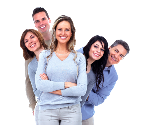 Несколько человек на белом фоне