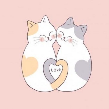 Коты обнимаются рисунок