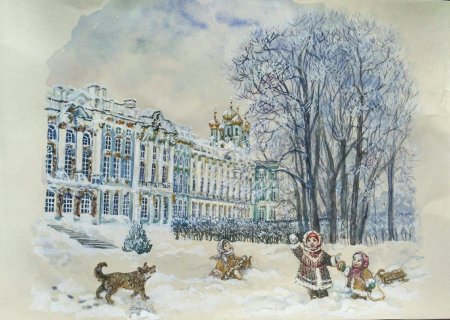 Екатерининский дворец акварель