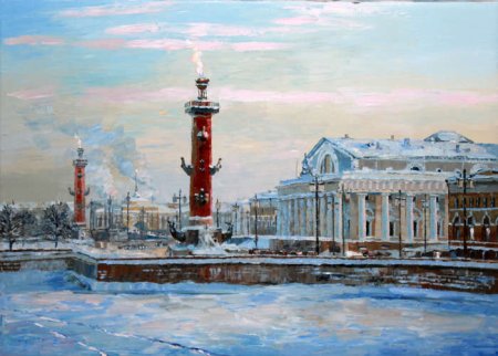 Ростральные колонны Санкт-Петербург живопись