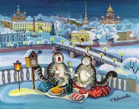 Коты Петербурга художницы Татьяны Родионовой
