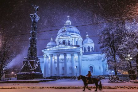Измайловский собор зима Санкт Петербург
