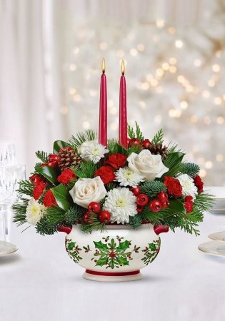 Новогодние композиции из цветов