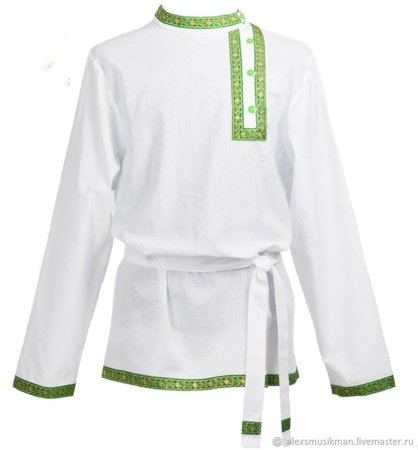 Русская рубаха мужская косоворотка белая