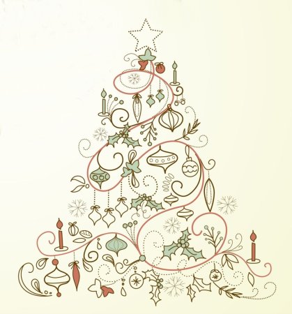 Новогодние открытки в стиле графики