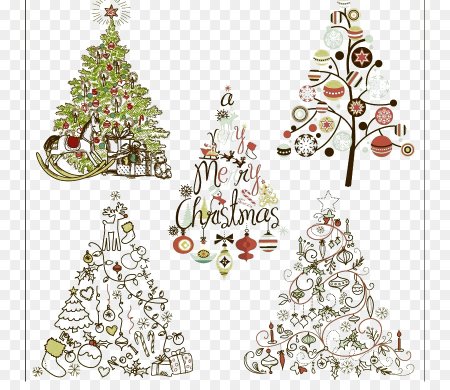 Новогодние стилизованные иллюстрации