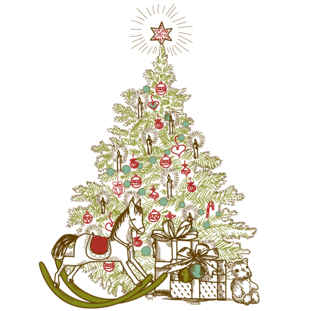 Стильные новогодние иллюстрации