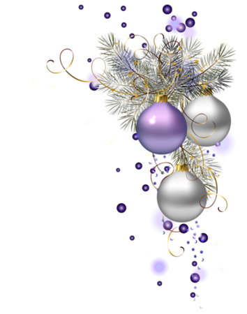 Новогодние элементы на прозрачном фоне