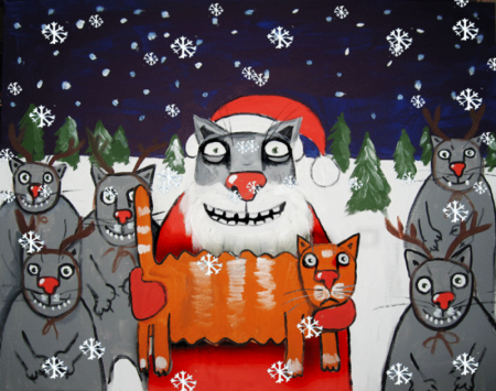 Новогодние коты Васи Ложкина