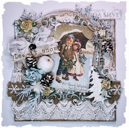 Новогодняя открытка в винтажном стиле