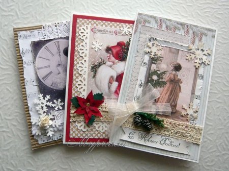 Открытки на новый год Скрапбукинг