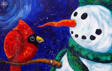 Новогодние рисунки красками