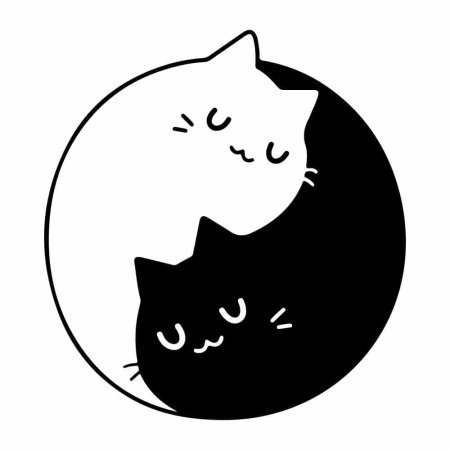 Силуэт кошки в круге