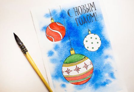 Идеи для рисования новогодних открыток