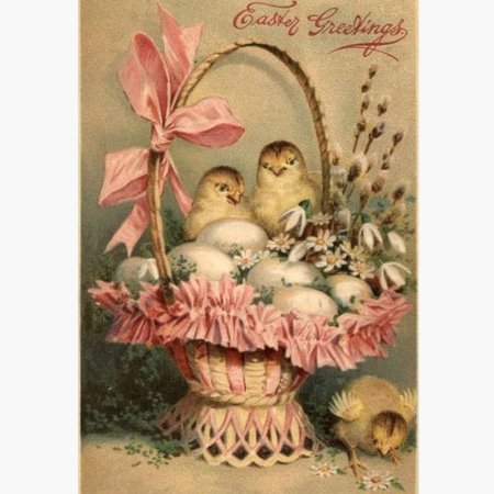 Винтажная открытка с Пасхой
