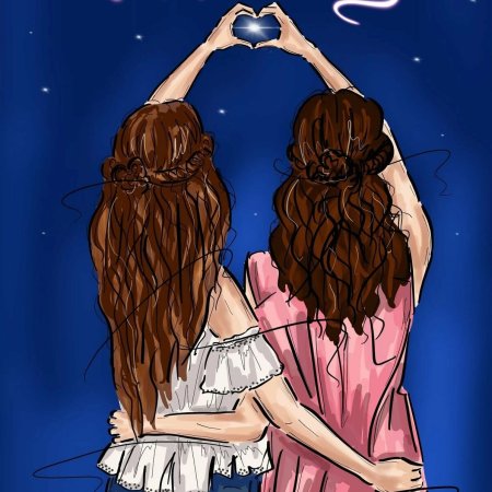 Подруги картинки нарисованные