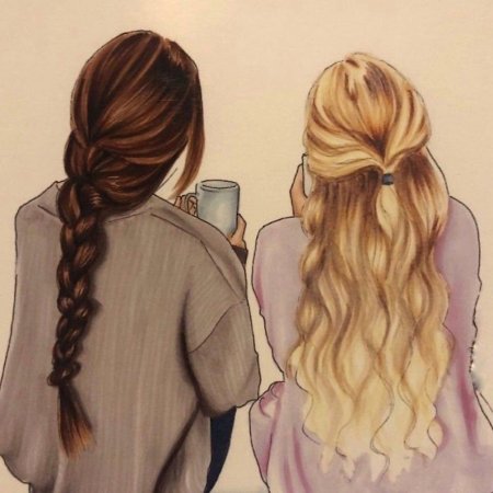 Две девушки рисунок