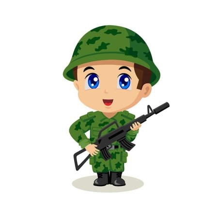 Мультяшный военный