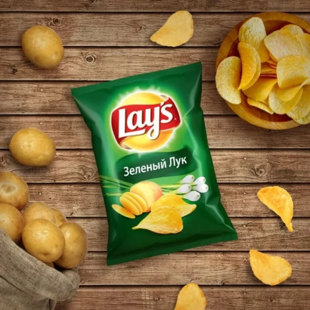 Чипсы lays 50г зеленый лук