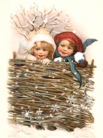 Старинные зимние открытки (67 фото)