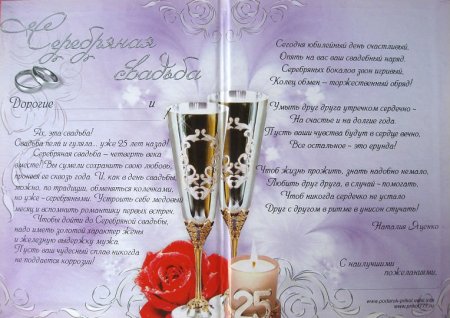 25 Лет совместной жизни поздравления