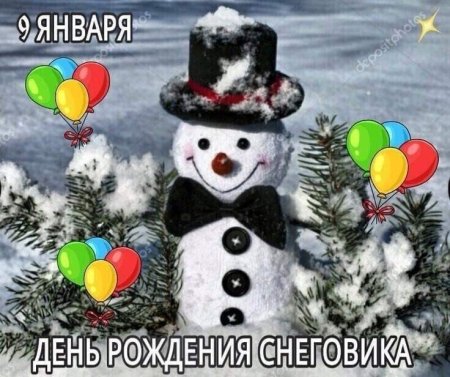 9 Января день рождения снеговика