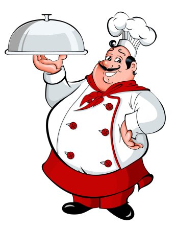 Повар на белом фоне