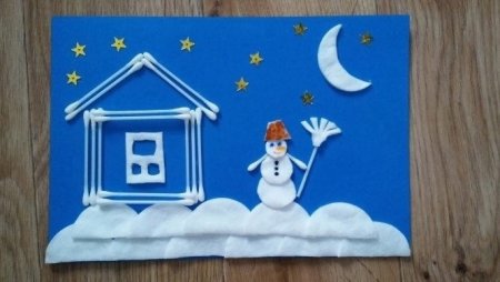 Домик из ватных палочек