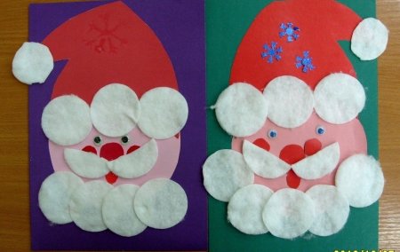 Поделки из ватного диска на новый год