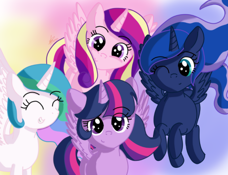 Принцесса Селестия Луна Каденс и Твайлайт