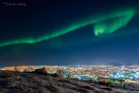 Северное сияние в Мурманске