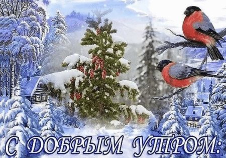 Пожелания с добрым утром с зимним пейзажем