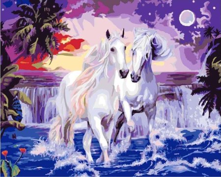 Алмазная мозаика пара лошадей