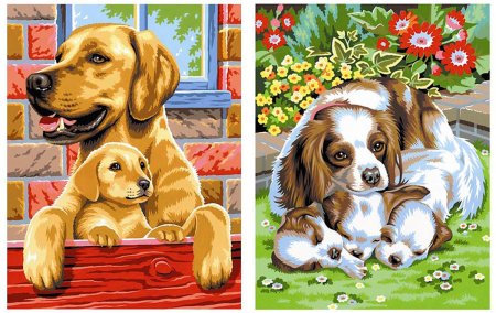 Картина по номерам щенок