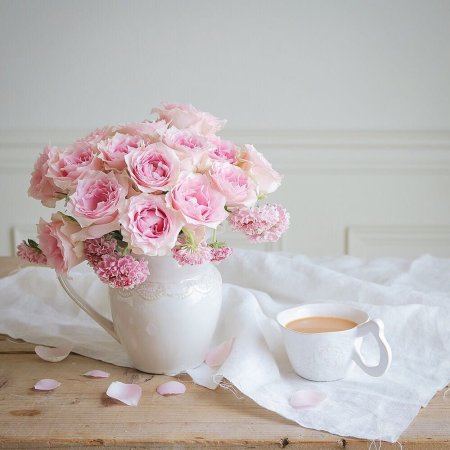 Нежное розовое утро