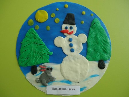 Поделки из пластилина зима