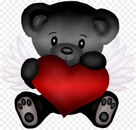 Медвежонок обнимает сердце