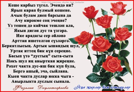 Туган конен белэн Кызыма шигырь на 20 лет