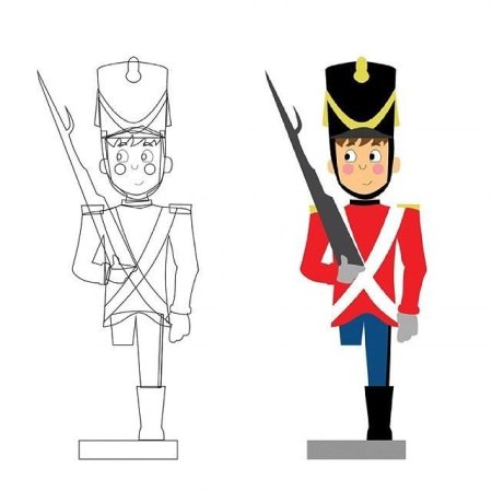 Рисунок оловянного солдатика из сказки Андерсена