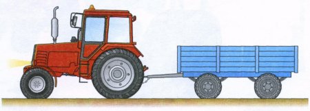 Трактор с телегой рисунок