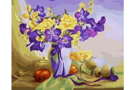 Paintboy картина по номерам букет ирисов