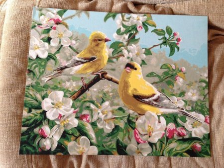 Картина на холсте птичка на заборе