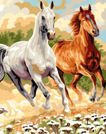Рисование по номерам лошади