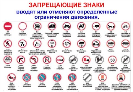 Запрещающие дорожные знаки с пояснениями 2021