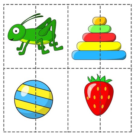 Карточки половинки для малышей