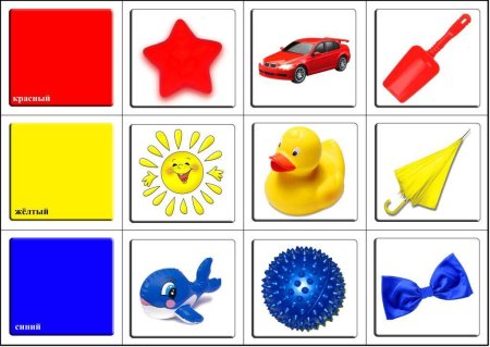 Карточки для изучения цветов