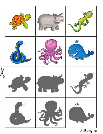 Дидактическая игра чья тень