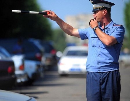 Сотрудник ДПС С жезлом